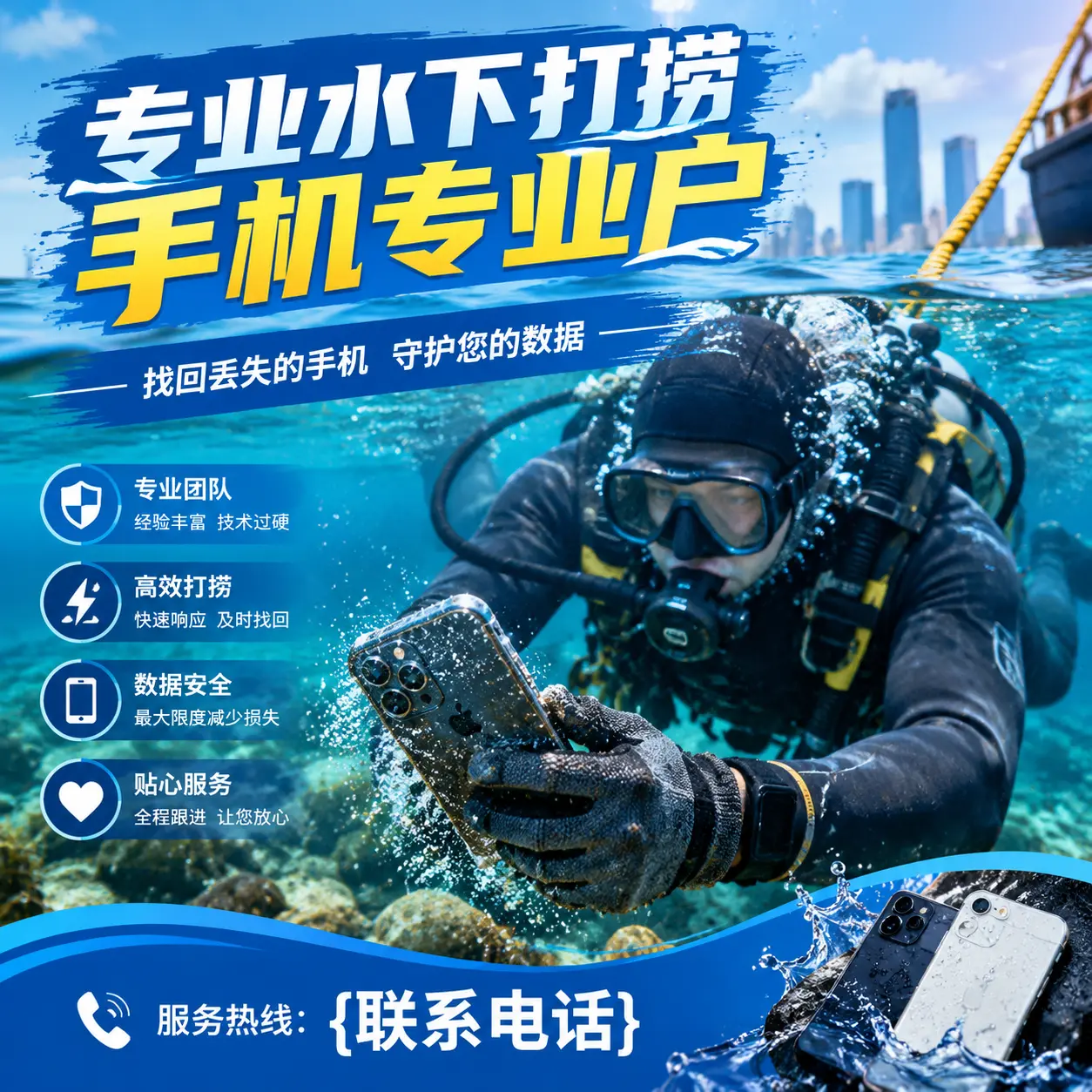 坊子专业水下打捞手机专业户