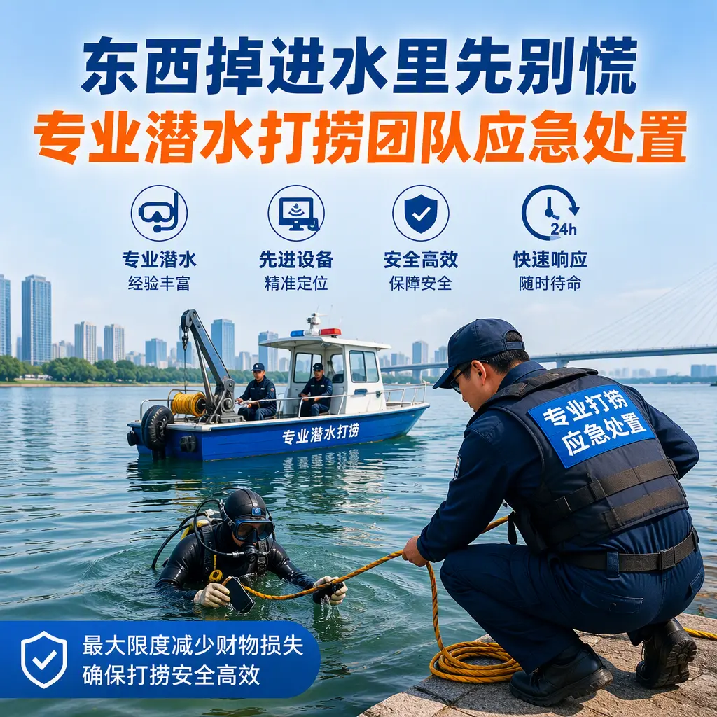坊子东西掉进水里先别慌，专业潜水打捞团队应急处置