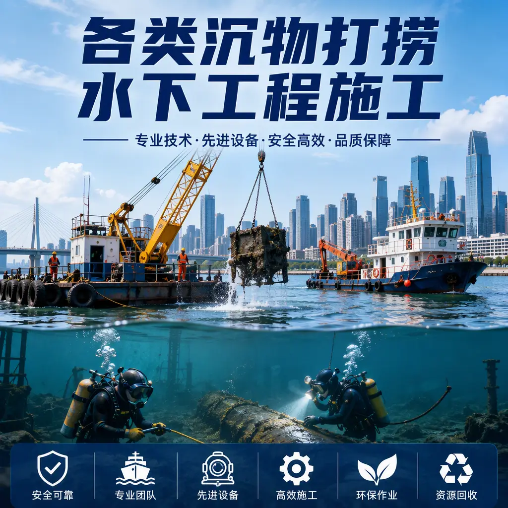 坊子各类沉物打捞，水下工程施工
